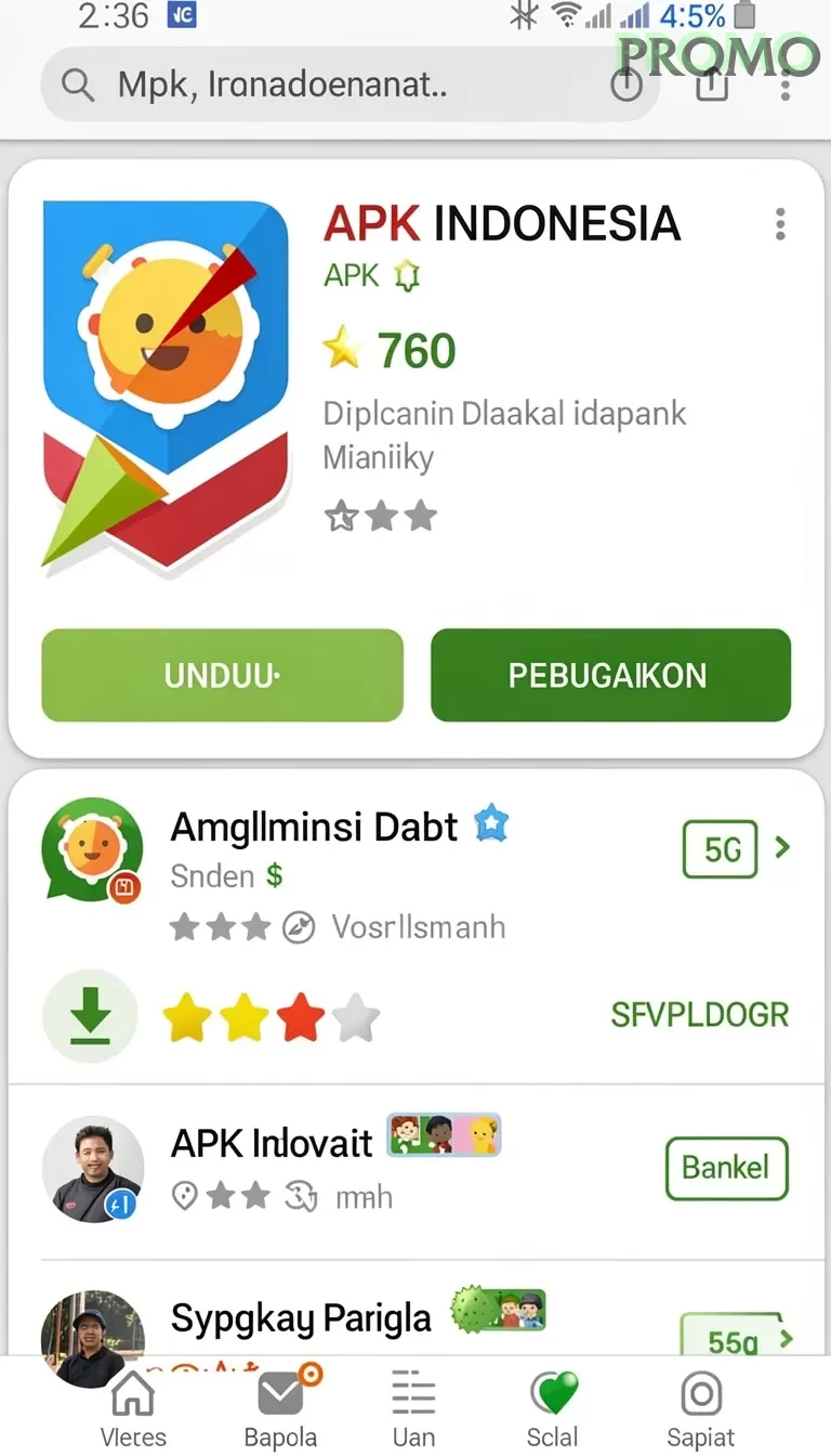 Cuplikan layar JUTA7 — menu navigasi